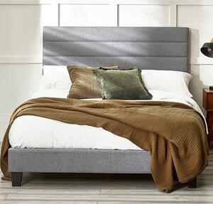 Milford Linen Fabric Single Bed In Grey