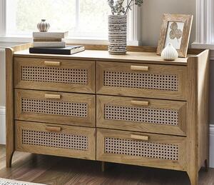 Sumter Wooden Chest Of 6 Drawers Wide In Oak