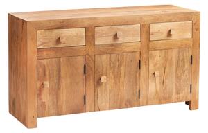 Tivat Mango Wood Sideboard 3 Doors 3 Drawers In Light Mahogany