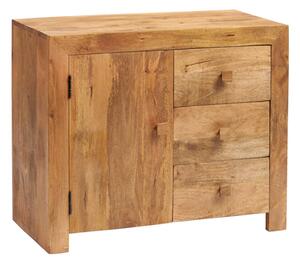 Tivat Mango Wood Sideboard 1 Door 3 Drawers In Light Mahogany