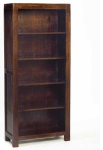 Tivat Mango Wood Open Bookcase Large In Dark Mahogany