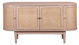 Varese Cane And Mango Wood Sideboard With 4 Doors In Oak