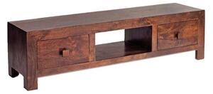 Tivat Mango Wood TV Stand Wide In Dark Mahogany