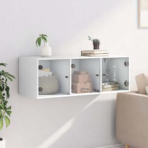 Avila Wooden Wall Cabinet With 3 Glass Doors In White