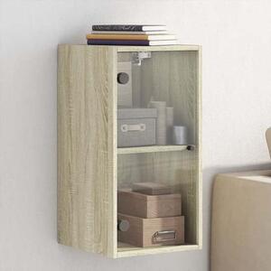 Avila Wooden Wall Cabinet With 1 Glass Door In Sonoma Oak