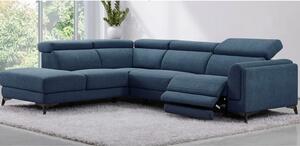 Cannes Electric Recliner Fabric Corner Sofa Right Hand In Denim