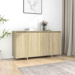 Atoka Wooden Sideboard With 4 Doors In Sonoma Oak