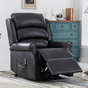 Warth Electric Leather Lift And Tilt Recliner Armchair In Black