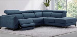 Cannes Electric Recliner Fabric Corner Sofa Left Hand In Denim