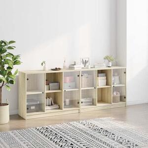 Avila Wooden Bookcase With 4 Doors In Sonoma Oak