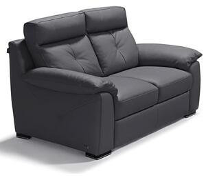 Baiona Leahter Fixed 2 Seater Sofa In Anthracite