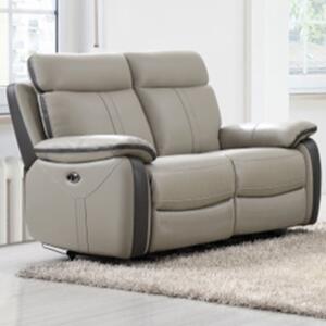 Caguas Electric Leather 2 Seater Sofa In Dual Tone Light Grey