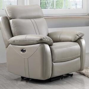 Caguas Electric Leather 1 Seater Sofa In Light Grey