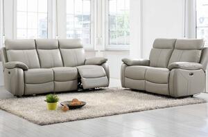 Caguas Electric Leather 3+2 Sofa Set In Light Grey