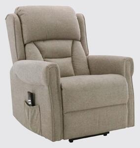 Salvo Electric Fabric Lift And Tilt Recliner Armchair In Taupe