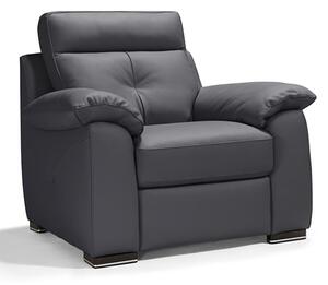 Baiona Leahter Fixed 1 Seater Sofa In Anthracite