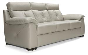 Baiona Leahter Fixed 3 Seater Sofa In Moon