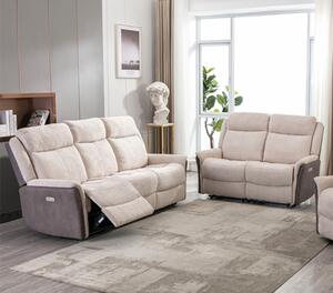 Ternate Electric Fabric Recliner 3+2 Sofa Set In Fusion Beige