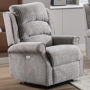 Warth Electric Fabric Recliner 1 Seater Sofa In Latte