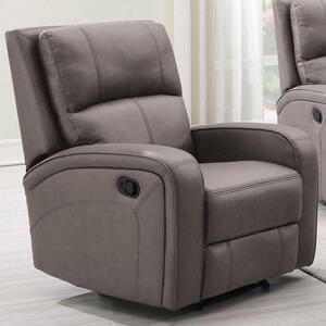 Seoul Manual Recliner Fabric 1 Seater Sofa In Taupe