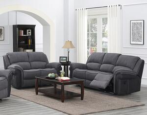 Kiel Manual Recliner Fabric 3+2 Sofa Set In Fusion Grey