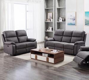 Sault Electric Recliner Fabric 3+2 Sofa Set In Dark Grey