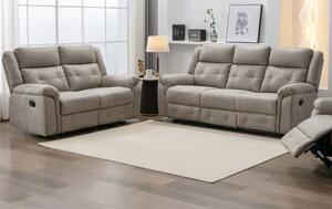 Budva Manual Recliner Fabric 3+2 Sofa Set In Light Grey