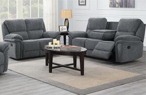 Brela Manual Recliner Fabric 3+2 Sofa Set In Dark Grey