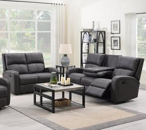 Seoul Manual Recliner Fabric 3+2 Sofa Set In Grey