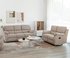 Narva Manual Recliner Fabric 3+2 Sofa Set In Dune