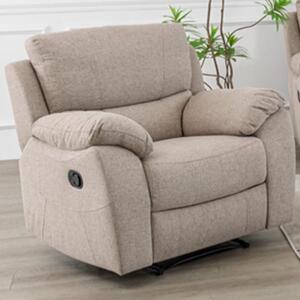 Narva Manual Recliner Fabric 1 Seater Sofa In Dune