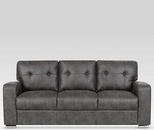 Hobart Fabric 3 Seater Sofa In Dark Grey