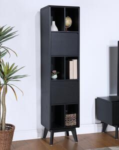 Cairo Wooden Single Bookcase In Black