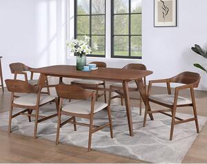 Cairo Wooden Dining Table Large With 6 Chairs In Walnut