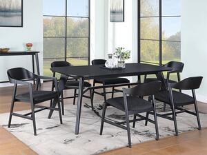 Cairo Extending Wooden Dining Table With 6 Chairs In Black