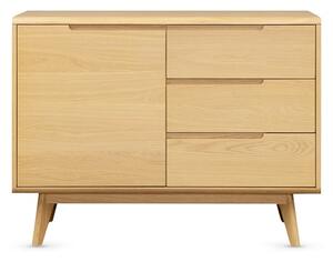 Cairo Wooden Sideboard With 1 Door 3 Drawers In Natural Oak