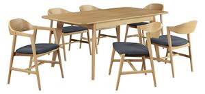 Cairo Extending Wooden Dining Table With 6 Chairs In Natural Oak