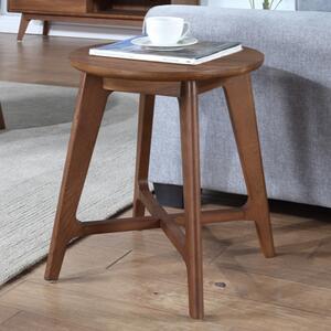 Cairo Wooden Lamp Table Round In Walnut