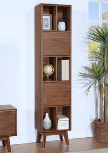 Cairo Wooden Single Bookcase In Walnut