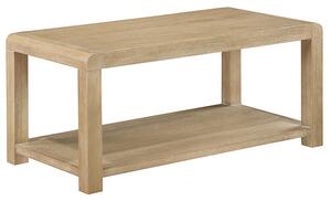 Tyler Wooden Coffee Table With Shelf In Washed Oak