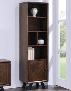 Narva Wooden Small Bookcase With 1 Door In Walnut