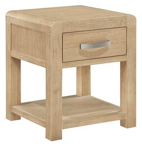 Tyler Wooden End Table With 1 Drawer In Washed Oak