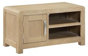 Tyler Wooden TV Stand Small With 1 Door In Washed Oak