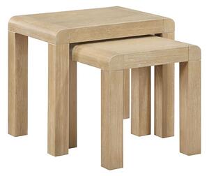 Tyler Wooden Nest Of 2 Tables In Washed Oak