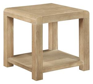 Tyler Wooden End Table With Shelf In Washed Oak