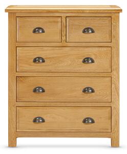 Lecco Wooden Chest Of 5 Drawers In Oak