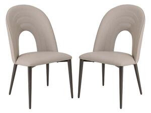 Sanur Light Grey Faux Leather Dining Chairs In Pair