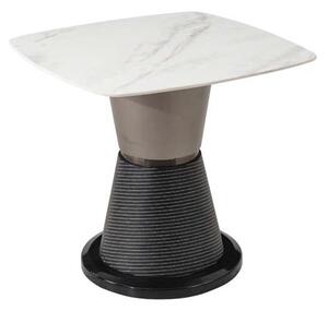 Piran Sintered Stone End Table In White