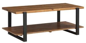 Pierre Pine Wood Coffee Table With Shelf In Rustic Oak