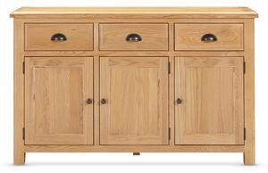 Lecco Wooden Sideboard With 3 Doors 3 Drawers In Oak